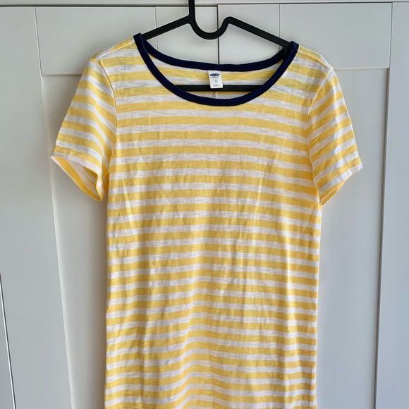 Old Navy - Yellow Stripe T-Shirt Dress - Picture 2 of 4